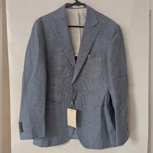 Men's 38S Suitsupply slim mid-weight light-blue jacket (Free shipping!)